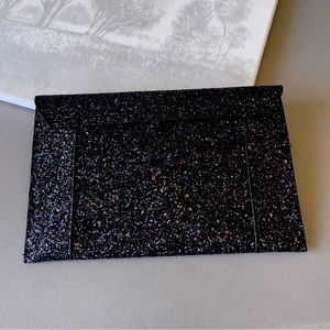 Shiraleah Black Glitter Envelope Clutch Holiday Party